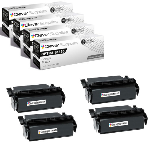Compatible Lexmark OPTRA S1855 (1382925) Toner Cartridge Black 4 Pack