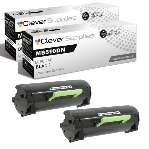 Compatible Lexmark MS510DN (50F0UA0) Toner Cartridge Black 2 Pack