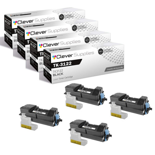 Compatible Kyocera-Mita TK-3122 (TK3122) Toner Cartridge Black 4 Pack