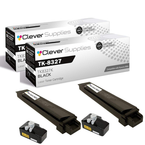 Compatible Kyocera-Mita TK-8327 (TK8327K) Toner Cartridge Black 2 Pack