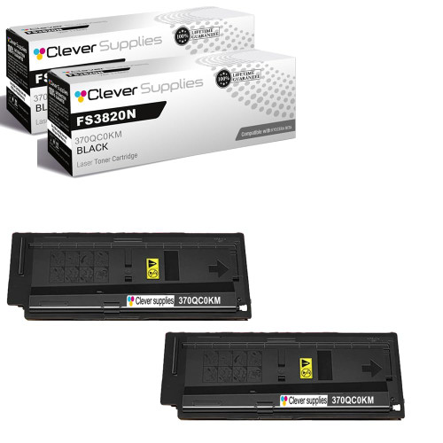 Compatible Kyocera-Mita FS3820N (370QC0KM 370QD0KM) Toner Cartridge Black 2 Pack