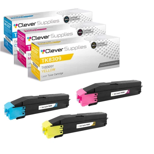 Compatible Kyocera-Mita TK8309 (TK8309C, TK8309M, TK8309Y) Toner Cartridge 3 Color Set