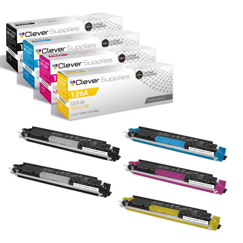 Compatible HP PRO 100 COLOR M175A (CE310A CE311A CE312A CE313A) Toner Cartridge 5 Color Set