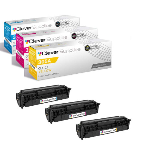 Compatible HP PRO 400 CLR P M451DN (CE411A CE412A CE413A) Toner Cartridge 3 Color Set