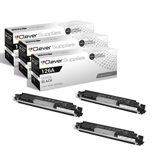 Compatible HP PRO 100 (CE310A) Toner Cartridge 3 Black