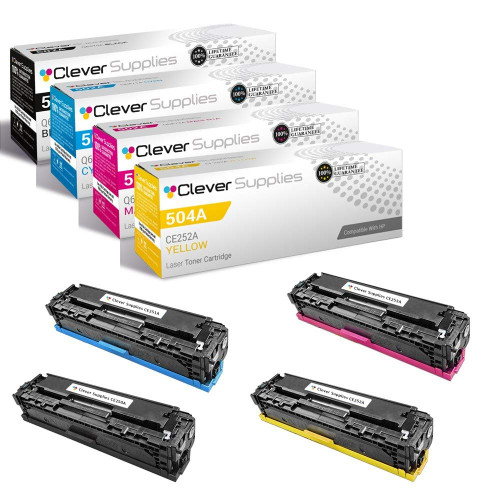 Compatible HP CP3520 (CE250A CE251A CE252A CE253A) Toner Cartridge 4 Color Set