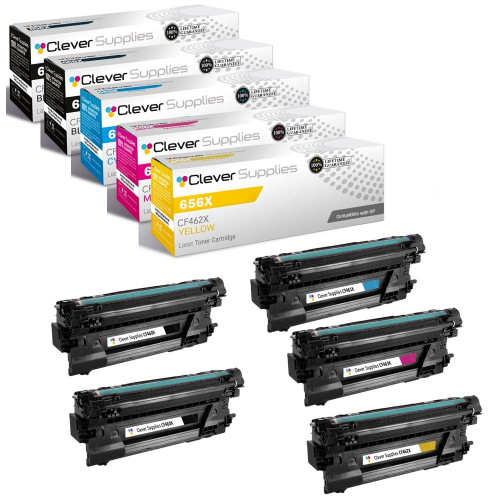 Compatible HP 656X (CF460X, CF461X, CF463X, CF462X) Toner Cartridge 5 Color Set