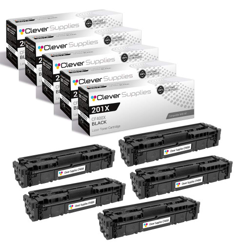 Compatible HP 201X (CF400X CF401X CF403X CF402X) Toner Cartridge 5 Black