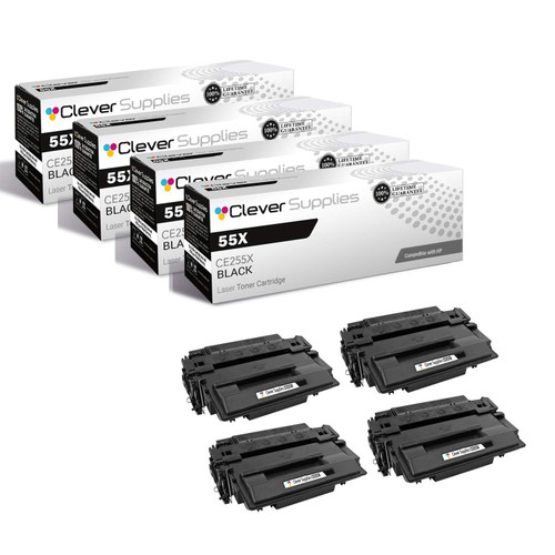 Compatible HP 55X (CE255X CE255A) Toner Cartridge 4 Black