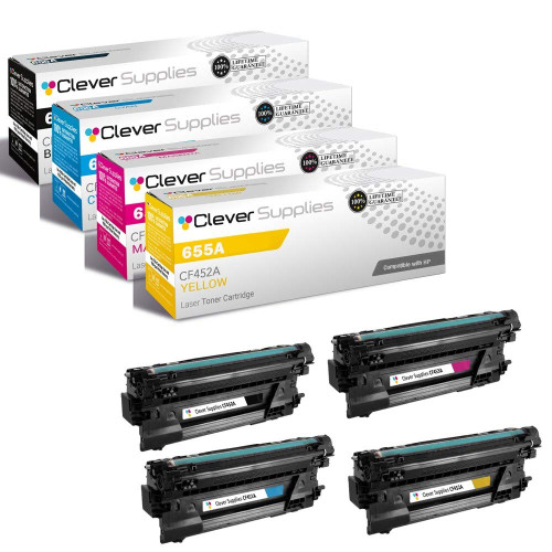 Compatible HP 655A (CF450A, CF451A, CF453A, CF452A) Toner Cartridge 4 Color Set