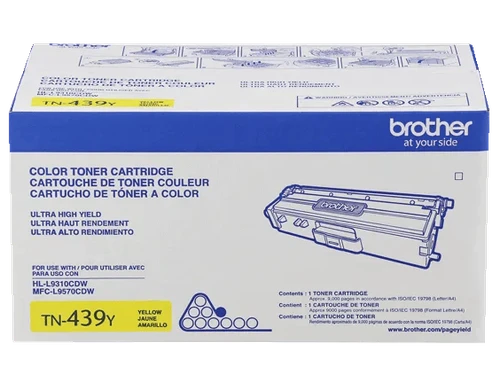 Brother TN439Y Ultra High-yield Yellow Genuine OEM Toner Cartridge - 9,000 pages