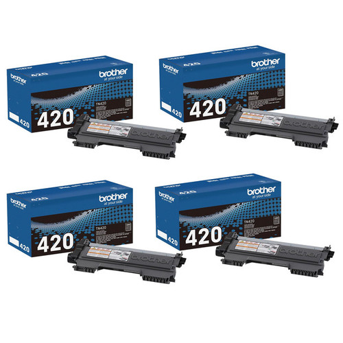 Brother TN420 Black Genuine OEM Toner Cartridge 4 Pack - 1,200 pages