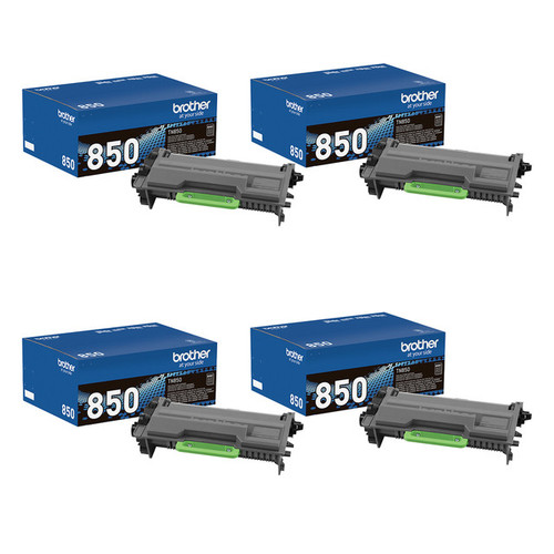 Brother TN850 Black Genuine OEM Toner Cartridge 4 Pack - 8,000 pages