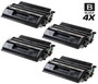 Compatible Okidata 52113701 Laser Toner Cartridges High Yield Black 4 Pack