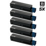 Compatible Okidata MB491+LP MFP Laser Toner Cartridges Black 5 Pack