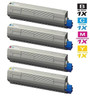 Compatible Okidata MC837DNX Laser Toner Cartridges 4 Color Set