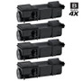 Compatible Kyocera Mita 370QC0KM (TK-57) Premium Quality Laser Toner Cartridges Black 4 Pack