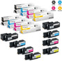 Compatible Dell E525W Toner Cartridges 8 Color Set (593-BBJX, 593-BBJU, 593-BBJV, 593-BBJW)