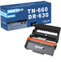 Compatible Brother TN660-DR630 Black Drum and Toner Set