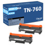 Compatible Brother TN760 (TN760) Toner Cartridge Black 2 Pack