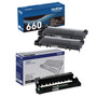 Brother Genuine TN660 High Yield Black Toner Cartridge and DR630 Drum OEM Bundle - 2 Toners + 1 Drum (2,600 Pages Each Toner, 12,000-Page Drum)