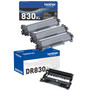 Brother Genuine TN830XL High Yield Black Toner Cartridge and DR830 Drum OEM Bundle - 3 Toners + 1 Drum (3,000 Pages Each Toner, 15,000-Page Drum)