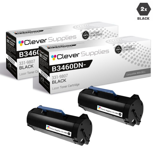 Compatible Dell B3460DNB3465DNF Toner Cartridges Black 2 Pack (331