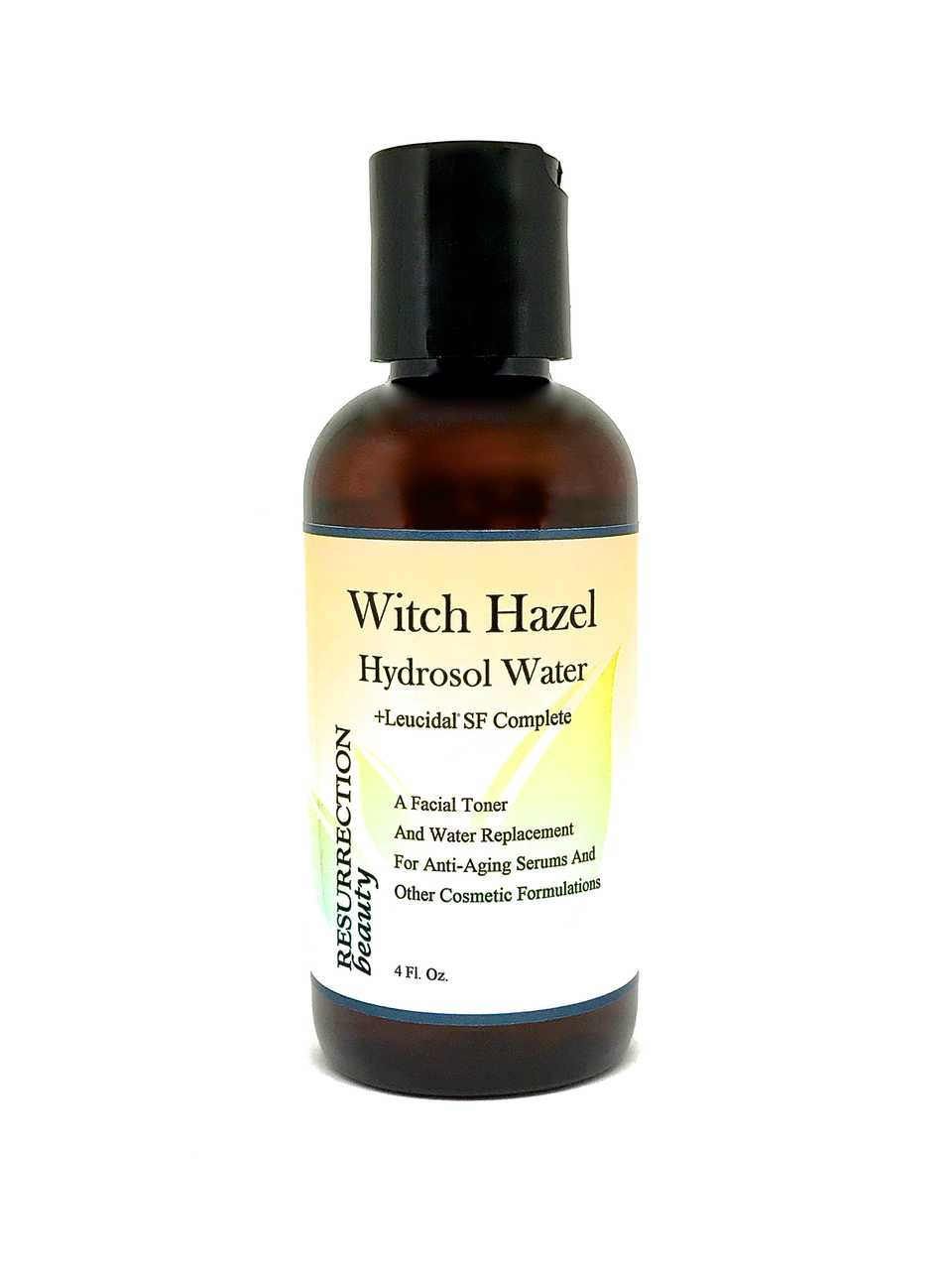 Witch Hazel Hydrosol Water with Leucidal, Toner & Serum Additive, 4oz.