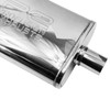 2.5" 63mm 4" x 9" Oval x 14" Profusion 304 Stainless Steel Exhaust Silencer