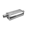 2.5" 63mm 5" x 8" Oval x 14" C/O Profusion 304 Stainless Steel Exhaust Silencer