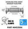 45mm x 350mm Clamp On Exhaust Flexible Joint Repair Flexi Pipe tube Flex