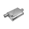2.25" 57mm 4"x 9" Oval x 11" C/O Profusion 304 Stainless Steel Exhaust Silencer