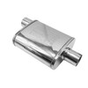 2.25" 57mm 4"x 9" Oval x 11" C/O Profusion 304 Stainless Steel Exhaust Silencer