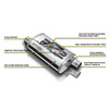2.25" 57mm 5"x 8" Oval x 18" C/O Profusion 304 Stainless Steel Exhaust Silencer