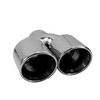 3.5 inch Round Slash-Cut - Rolled Edge - Double-Wall Mirror Polished 304 Stainless Steel Exhaust Tip  - PE35018R