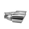 3.5 inch Round Slash-Cut - Rolled Edge - Double-Wall Mirror Polished 304 Stainless Steel Exhaust Tip  - PE35018R