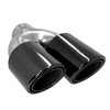3.5 inch Round Slash Cut - Rolled Edge Black Chrome 304 Stainless Steel Exhaust Tip  - PE35020L
