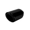 3 inch Round Slash Cut - Rolled Edge Black Chrome 304 Stainless Steel Exhaust Tip  - PE35005