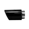 3 inch Round Slash Cut - Rolled Edge Black Chrome 304 Stainless Steel Exhaust Tip  - PE35005