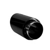3 inch Round Slash Cut - Rolled Edge Black Chrome 304 Stainless Steel Exhaust Tip  - PE35005