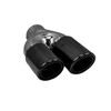 3 inch Round Slash Cut Black Chrome 304 Stainless Steel Exhaust Tip  - PE35011L