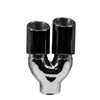3 inch Round Slash Cut Black Chrome 304 Stainless Steel Exhaust Tip  - PE35011L