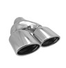 2.95 x 3.93 inch Oval Slash Cut - Rolled Edge Mirror Polished 304 Stainless Steel Exhaust Tip  - PE35034R