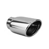 2.95 x 3.93 inch Oval Slash Cut - Rolled Edge Mirror Polished 304 Stainless Steel Exhaust Tip  - PE35032