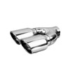 2.95 x 3.93 inch Oval Slash Cut - Rolled Edge Mirror Polished 304 Stainless Steel Exhaust Tip  - PE35033