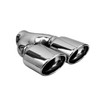 2.95 x 3.93 inch Oval Slash Cut - Rolled Edge Mirror Polished 304 Stainless Steel Exhaust Tip  - PE35033