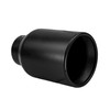 4 inch Round Straight Cut - Rolled Edge Black Powder Coated 304 Stainless Steel Exhaust Tip  - PE35024