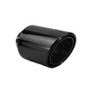 3.5 inch Round Slash Cut - Rolled Edge Black Chrome 304 Stainless Steel Exhaust Tip  - PE35013