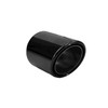 3.5 inch Round Slash Cut - Rolled Edge Black Chrome 304 Stainless Steel Exhaust Tip  - PE35013