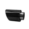 3.5 inch Round Slash Cut - Rolled Edge Black Chrome 304 Stainless Steel Exhaust Tip  - PE35013